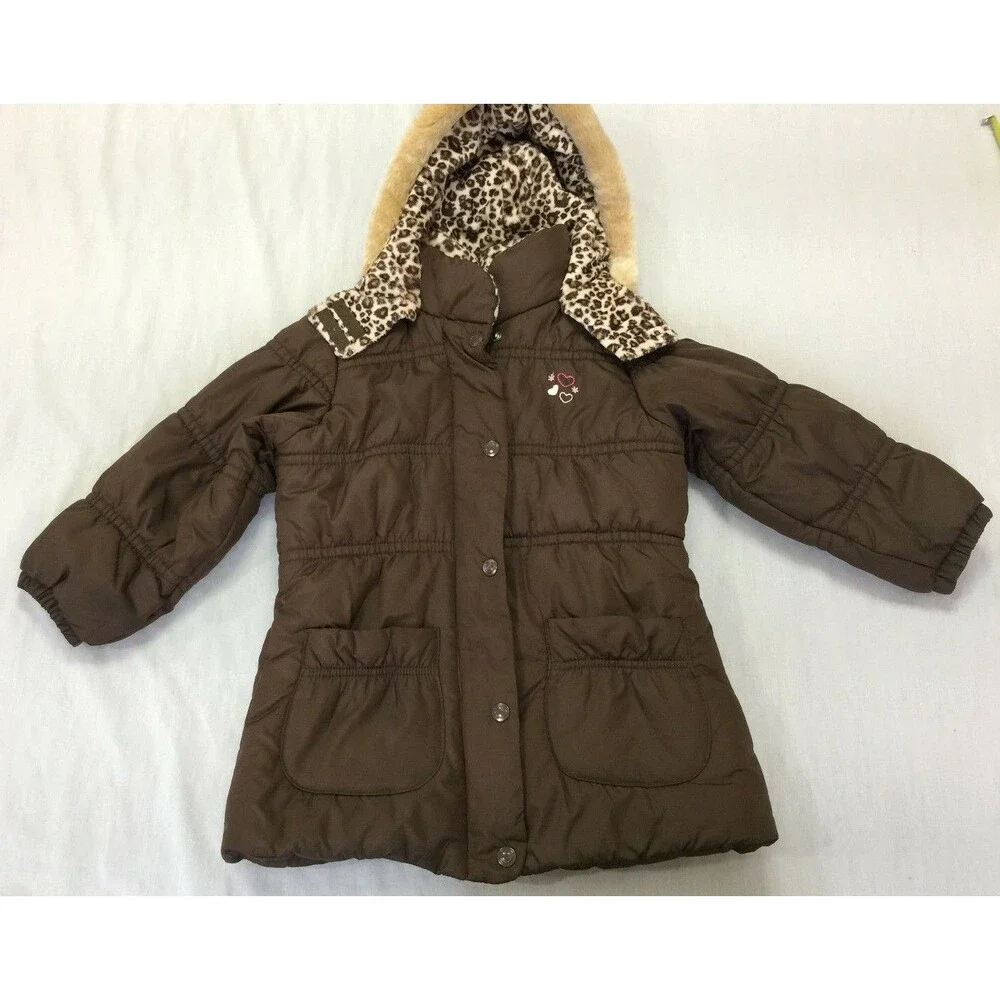 OSHKOSH BGOSH GIRLS HOODED JACKET COAT SIZE M 5-6